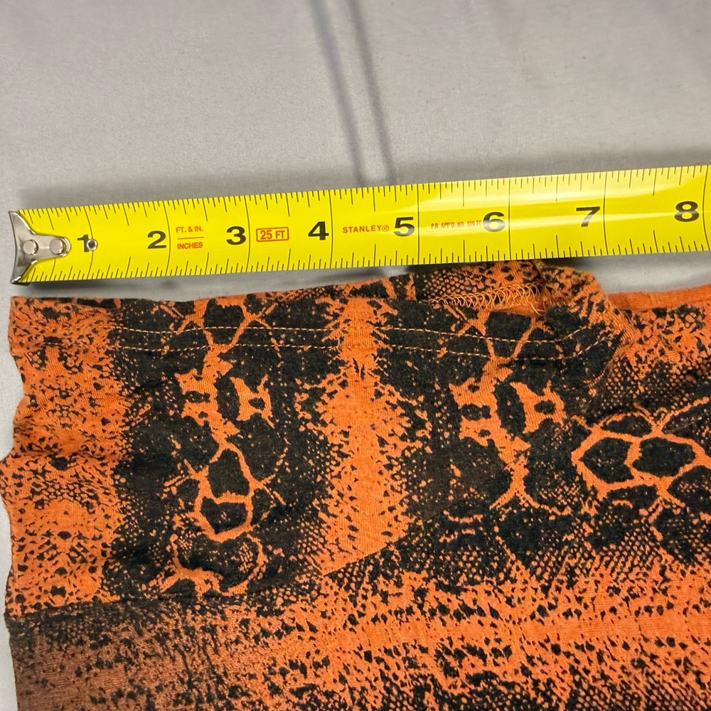 Buffalo Animal Print Sheer Tee XL Orange Snake Leopard Edgy - Picture 5 of 6